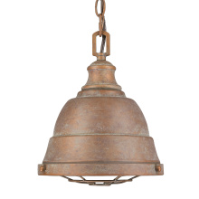 Golden 7312-S CP - Golden Lighting Bartlett 1-light Pendant in Copper Patina